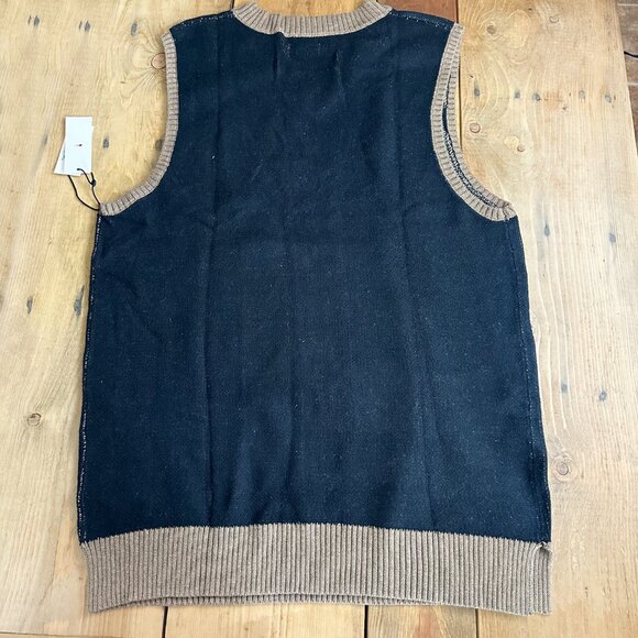 HONOR THE GIFT Mascot Sweater Vest Dress NWT XL Tan Black‎ - Picture 7 of 8